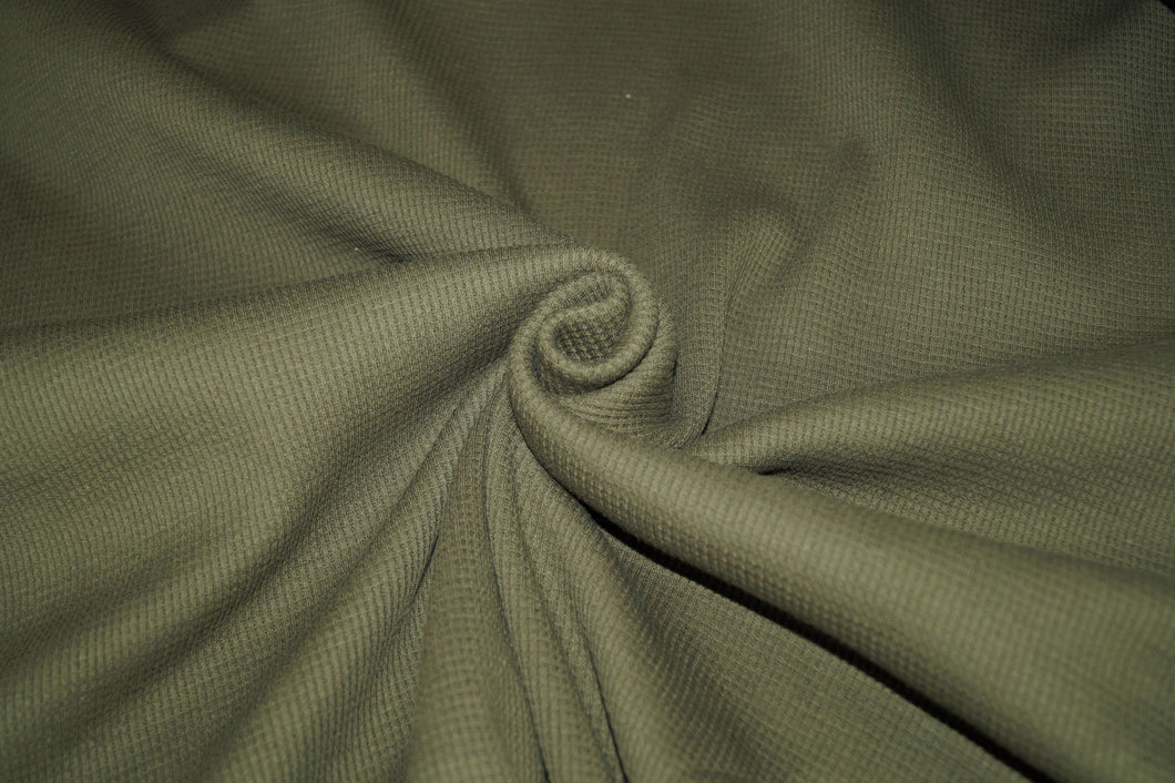 Waffel-Jersey Unifarbe: Tarngrün