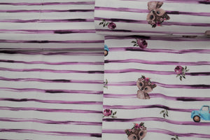 Kinder-Baumwoll-Popeline Blumenmädchen / Kombinierbar mit Popeline lila gestreift